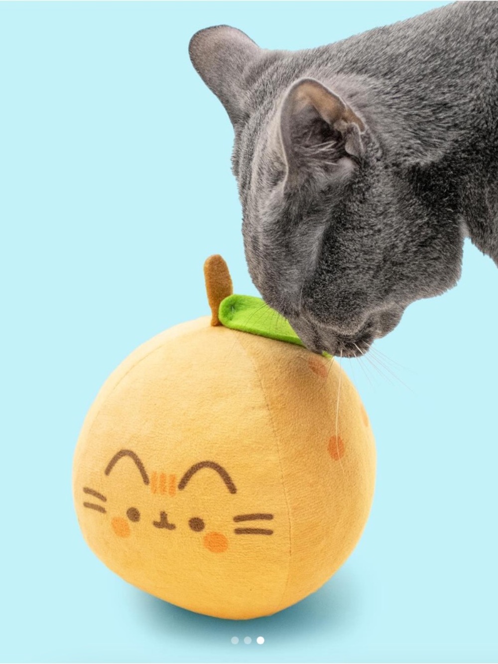 Plush Orange Fruit Toy with Green Leaf